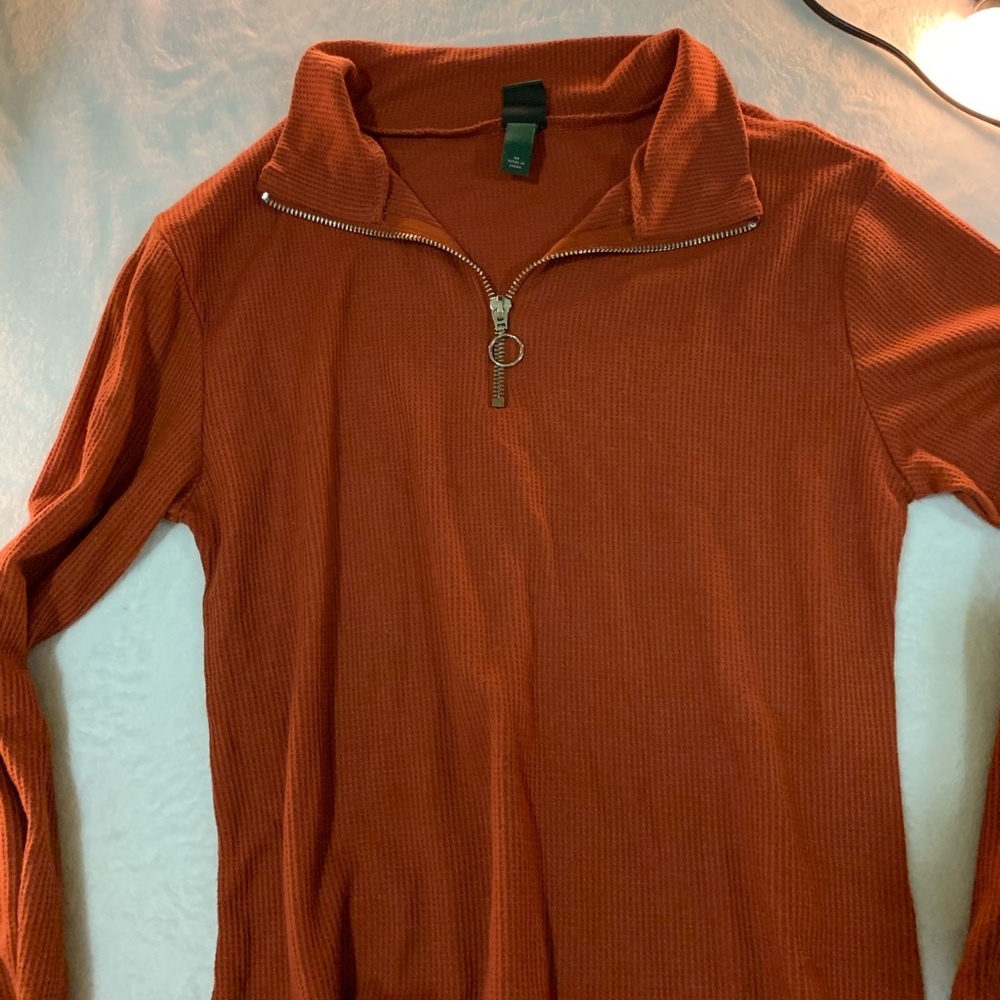 Burnt orange quarter zip